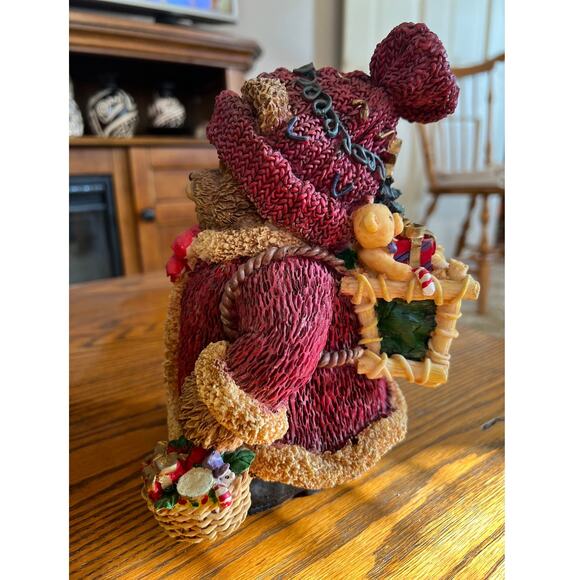 Holiday Decorations Bear with Chritsmas Tree Resin Figurine - Picture 2 of 2